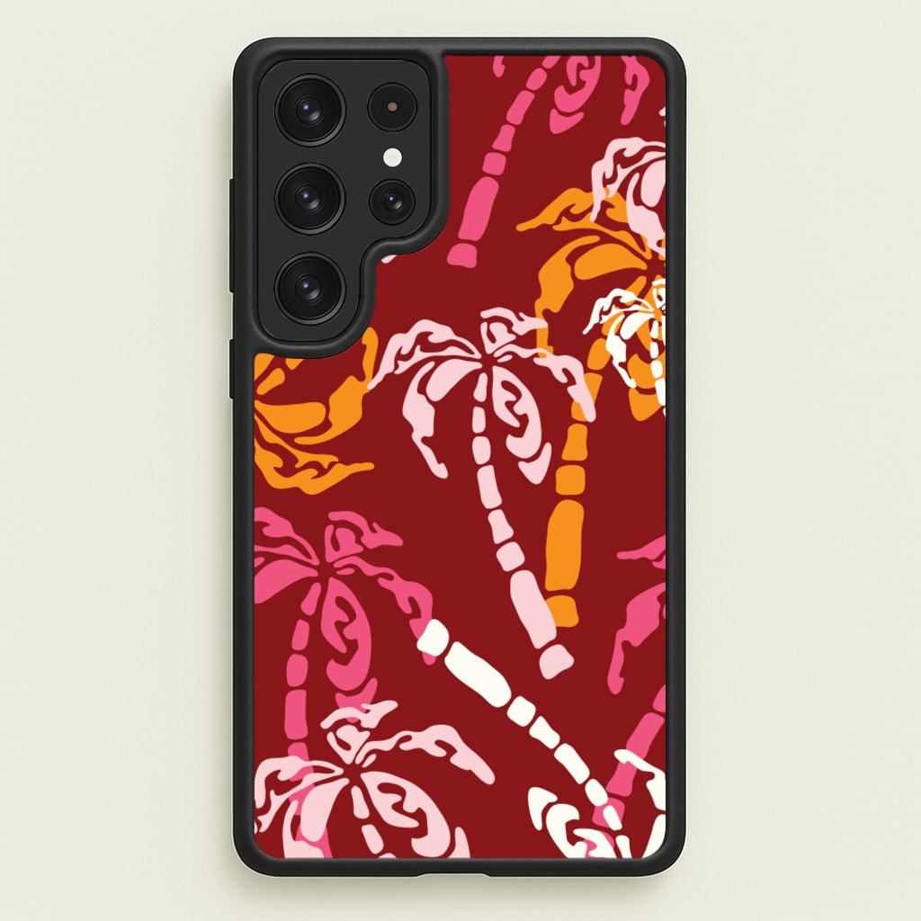 Abstract Palm Trees Pattern - Summer Phone Case for Galaxy S22 Ultra