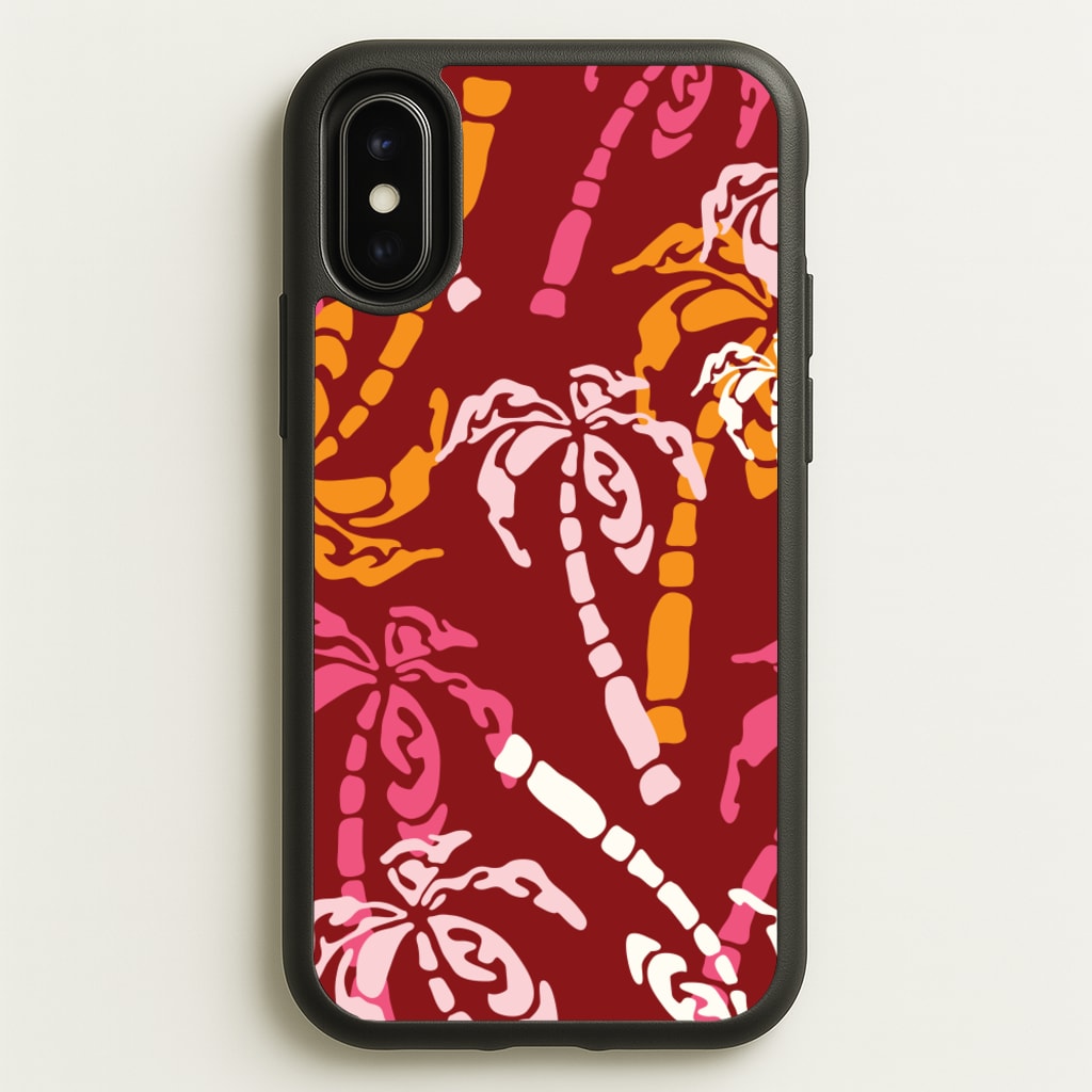 Abstract Palm Trees Pattern - Summer Phone Case for iPhone X / XS