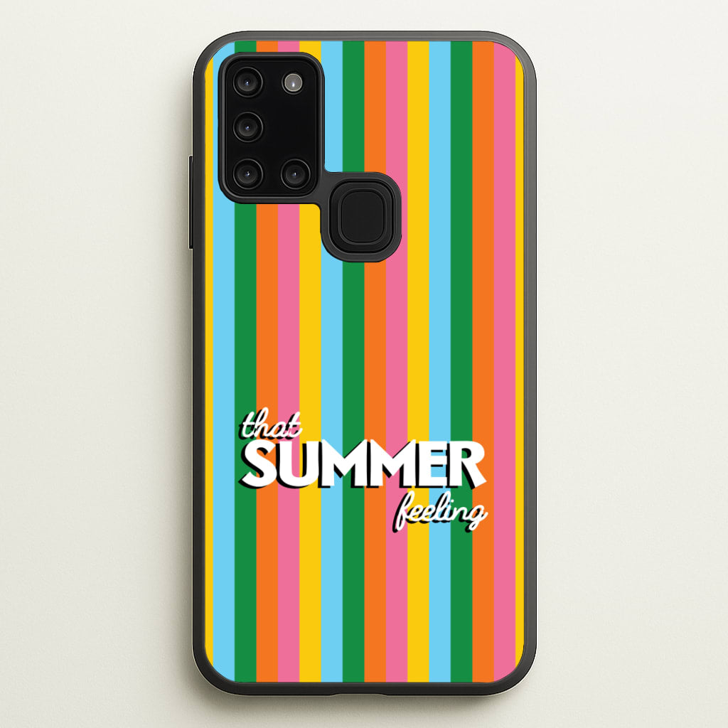 That Summer Feeling Stripes - Summer Phone Case for Galaxy A21s