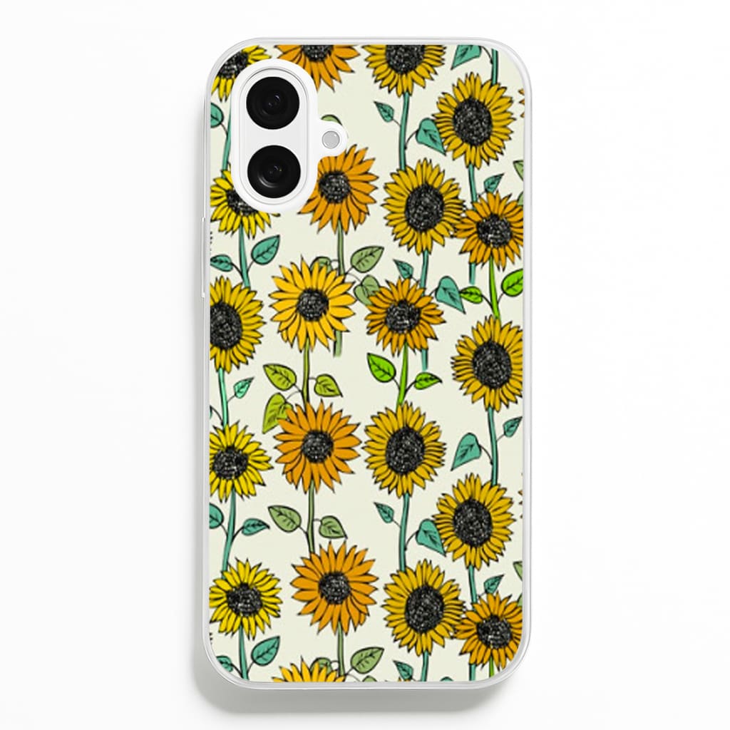 Painted Sunflowers - Floral Phone Case for iPhone 16 Plus