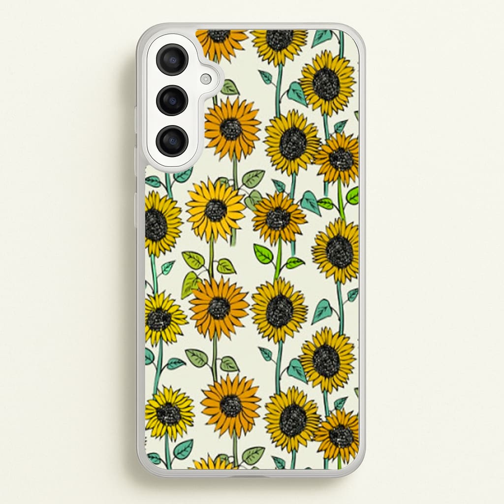 Painted Sunflowers - Floral Phone Case for Galaxy A34