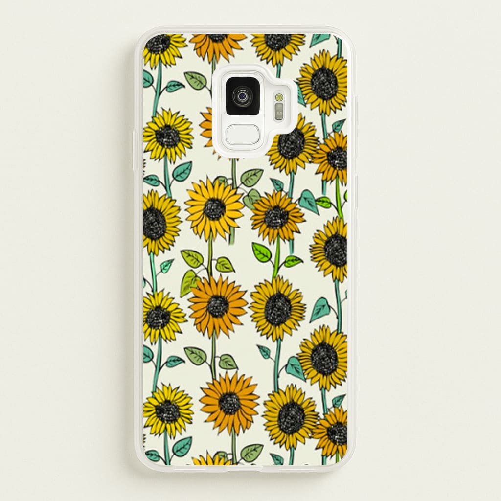 Painted Sunflowers - Floral Phone Case for Galaxy S9
