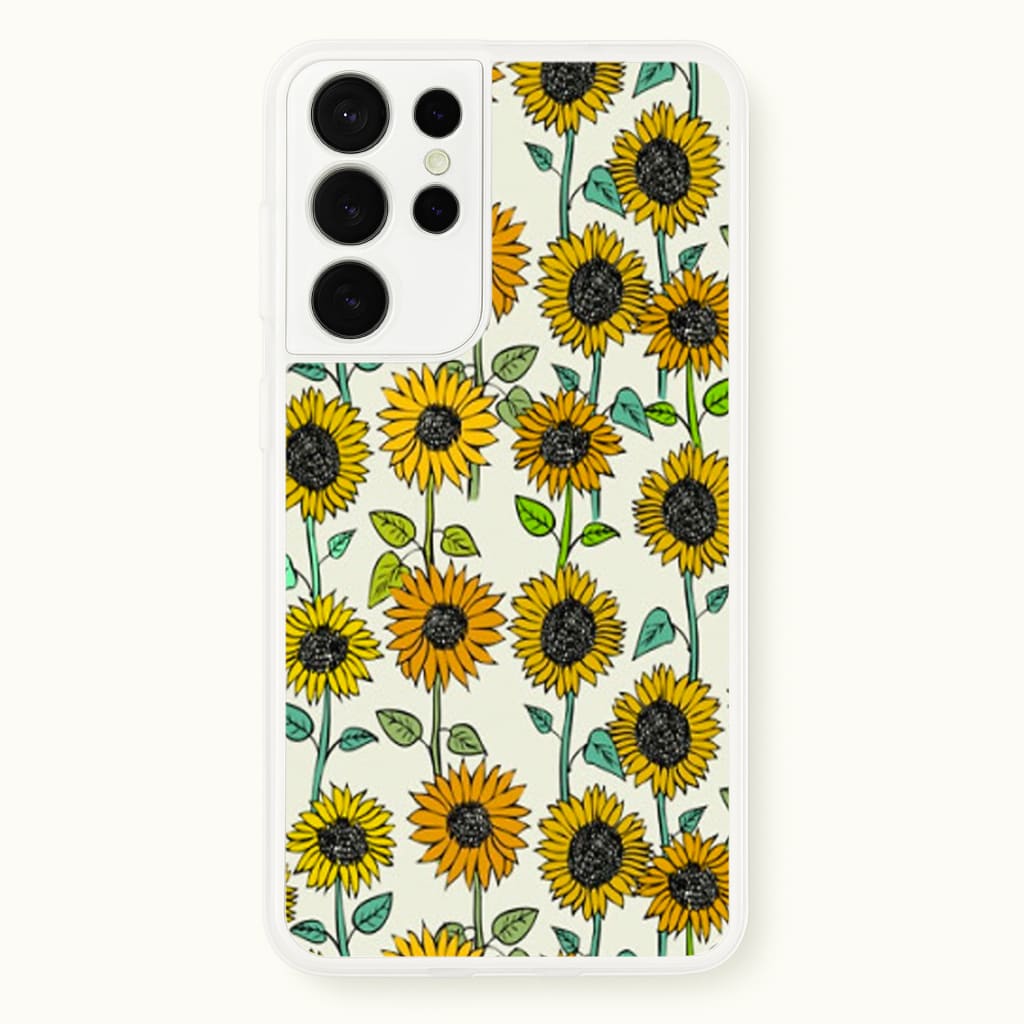 Painted Sunflowers - Floral Phone Case for Galaxy S21 Ultra