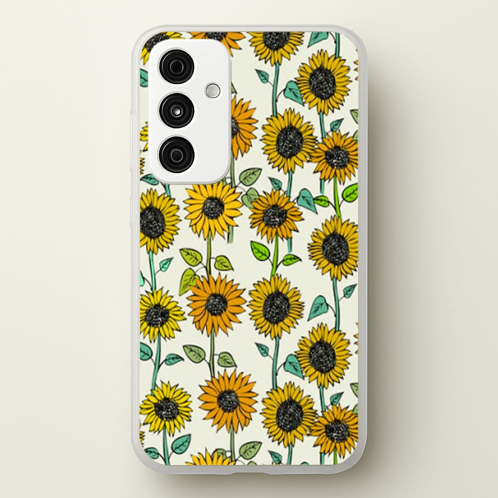 Painted Sunflowers - Floral Phone Case for Galaxy A55
