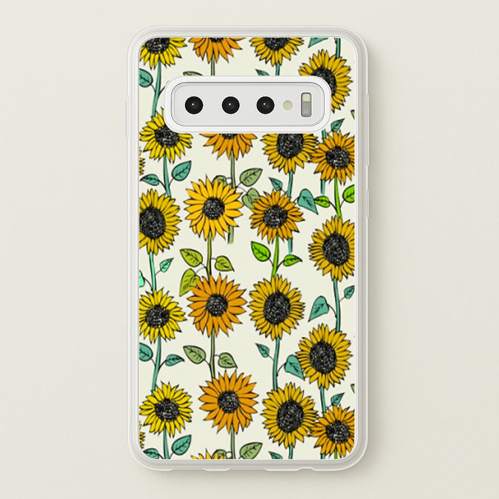 Painted Sunflowers - Floral Phone Case for Galaxy S10