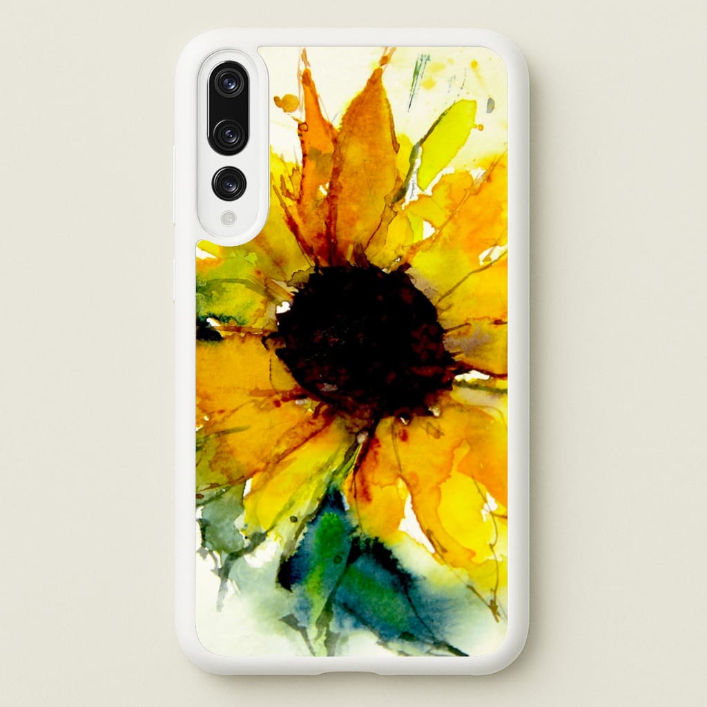 Watercolour Sunflower - Floral Phone Case for Huawei P20 Pro