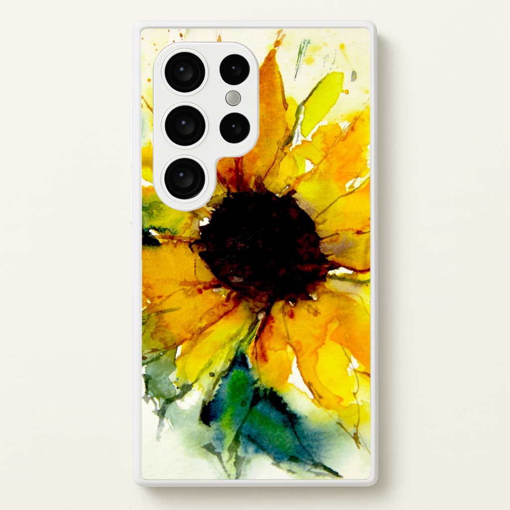 Watercolour Sunflower - Floral Phone Case for Galaxy S24 Ultra