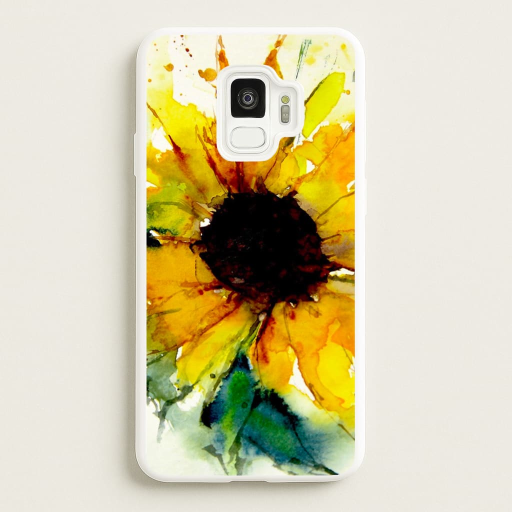 Watercolour Sunflower - Floral Phone Case for Galaxy S9