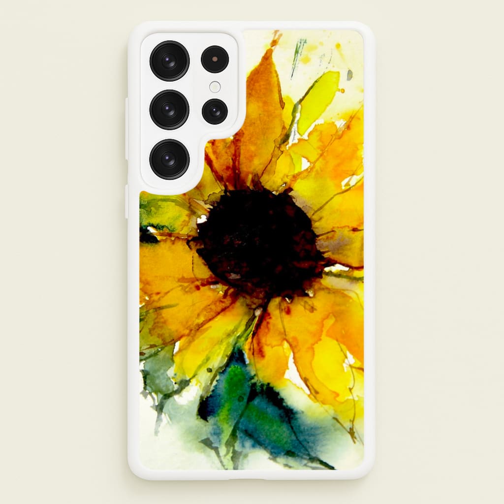 Watercolour Sunflower - Floral Phone Case for Galaxy S22 Ultra