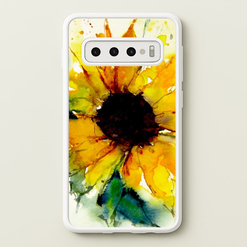Watercolour Sunflower - Floral Phone Case for Galaxy S10 Plus