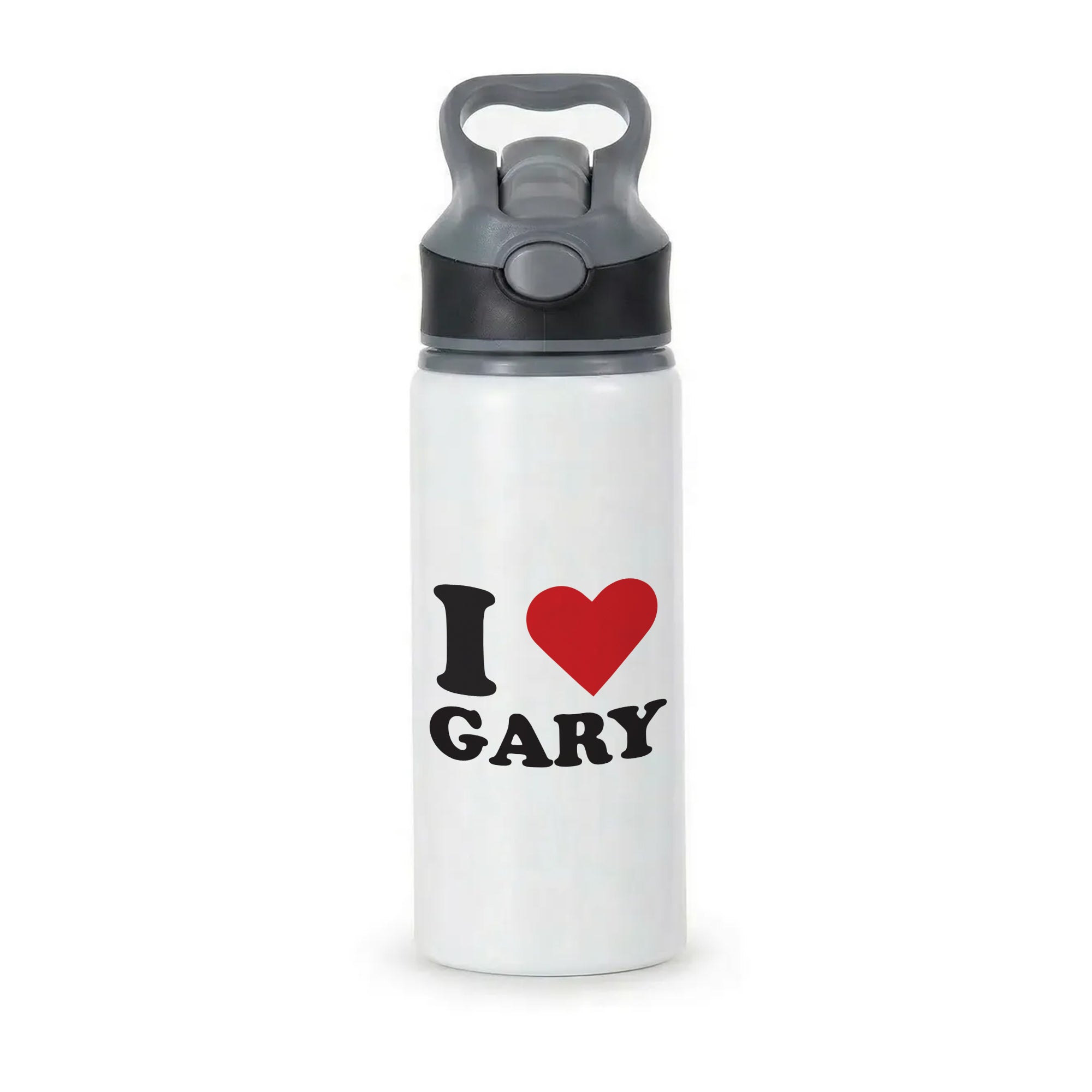 I Love Gary Active Water Bottle - Black