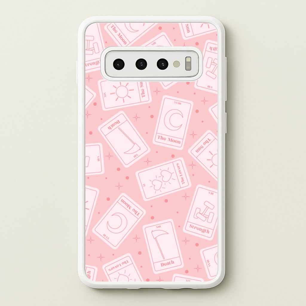 Pastel Pink Tarot Cards Pattern  - Tarot Cards Phone Case for Galaxy S10