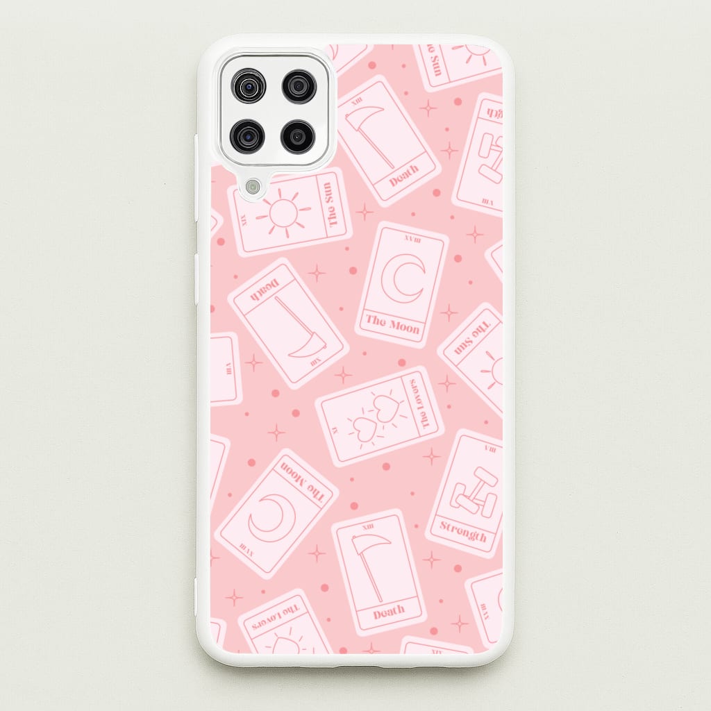 Pastel Pink Tarot Cards Pattern - Tarot Cards Phone Case for Galaxy A12