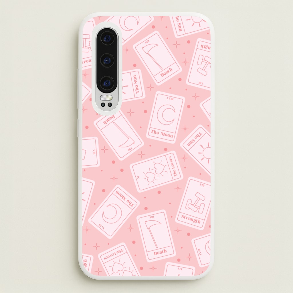 Pastel Pink Tarot Cards Pattern - Tarot Cards Phone Case for Huawei P30