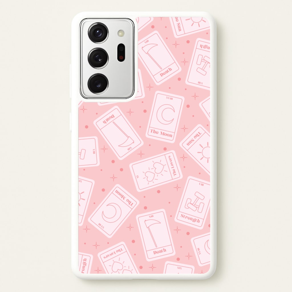 Pastel Pink Tarot Cards Pattern - Tarot Cards Phone Case for Galaxy Note 20 Ultra