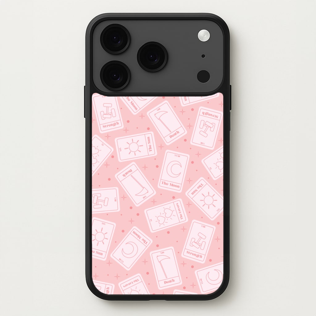 Pastel Pink Tarot Cards Pattern Phone Case for iPhone 17 Pro Max