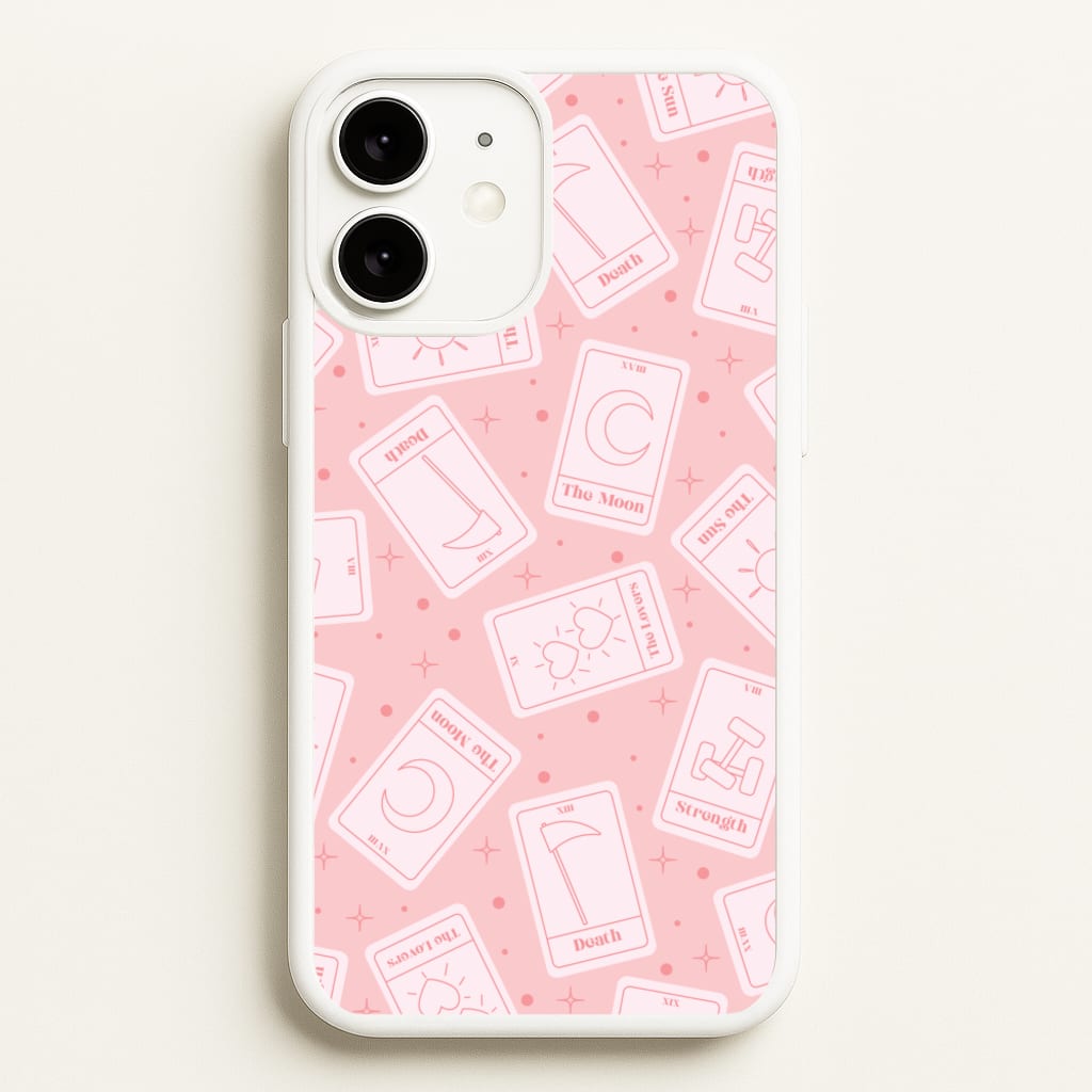 Pastel Pink Tarot Cards Pattern - Tarot Cards Phone Case for iPhone 11