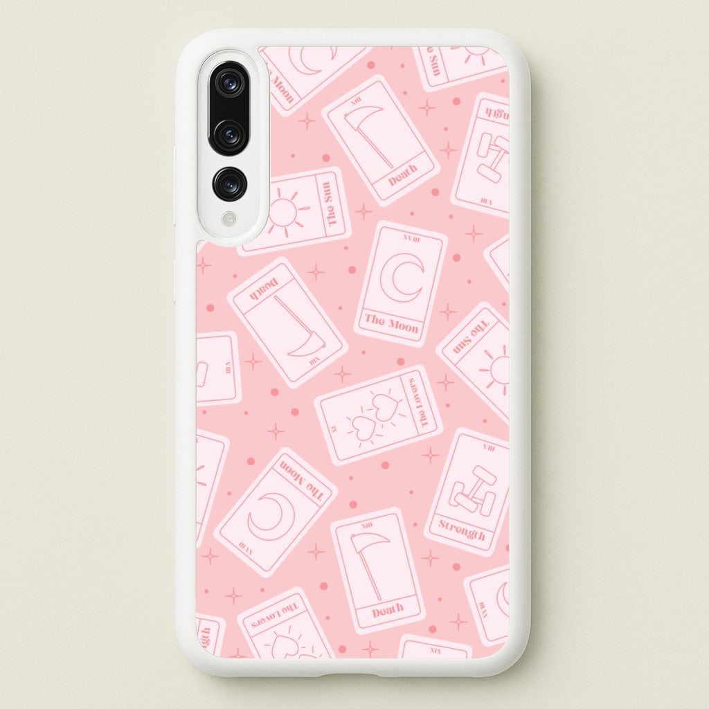 Pastel Pink Tarot Cards Pattern - Tarot Cards Phone Case for Huawei P20 Pro