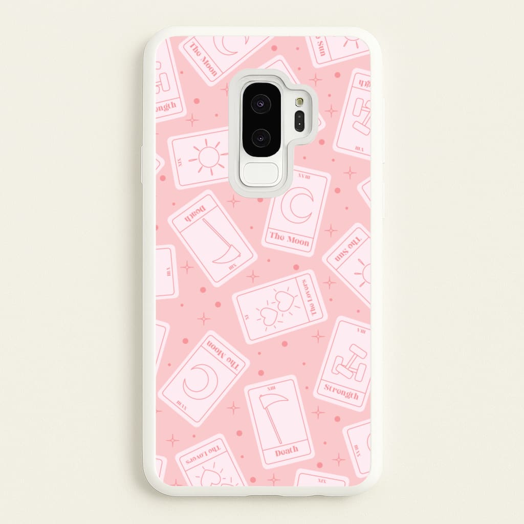Pastel Pink Tarot Cards Pattern - Tarot Cards Phone Case for Galaxy S9 Plus