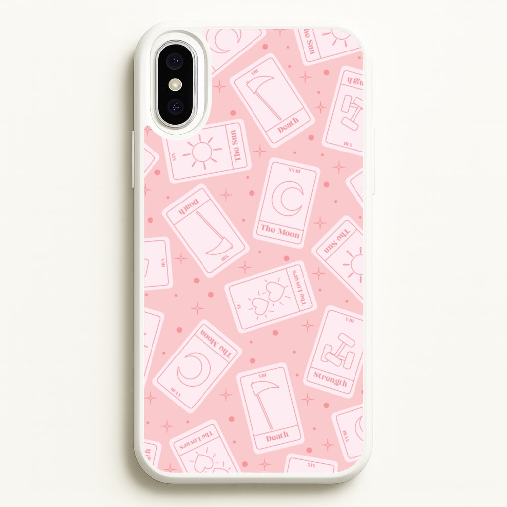Pastel Pink Tarot Cards Pattern - Tarot Cards Phone Case for iPhone XS Max