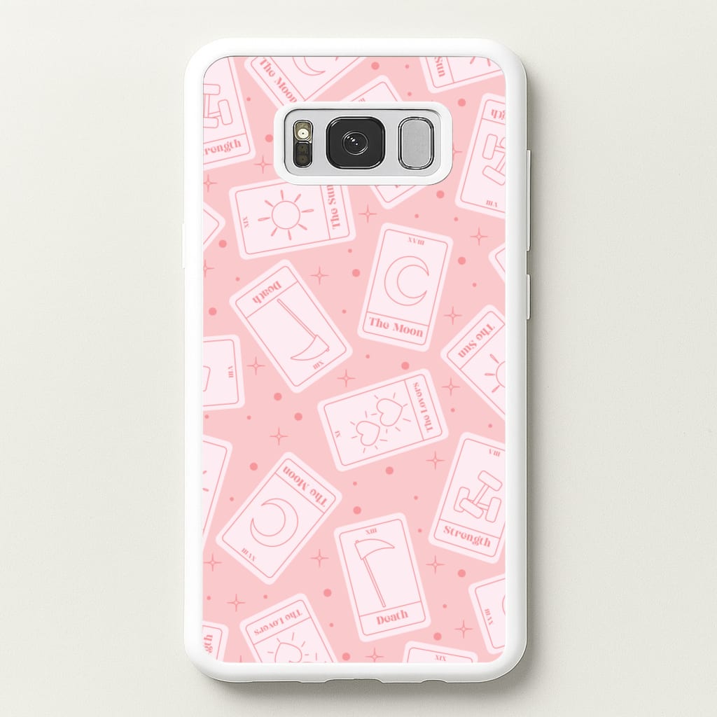 Pastel Pink Tarot Cards Pattern - Tarot Cards Phone Case for Galaxy S8 Plus