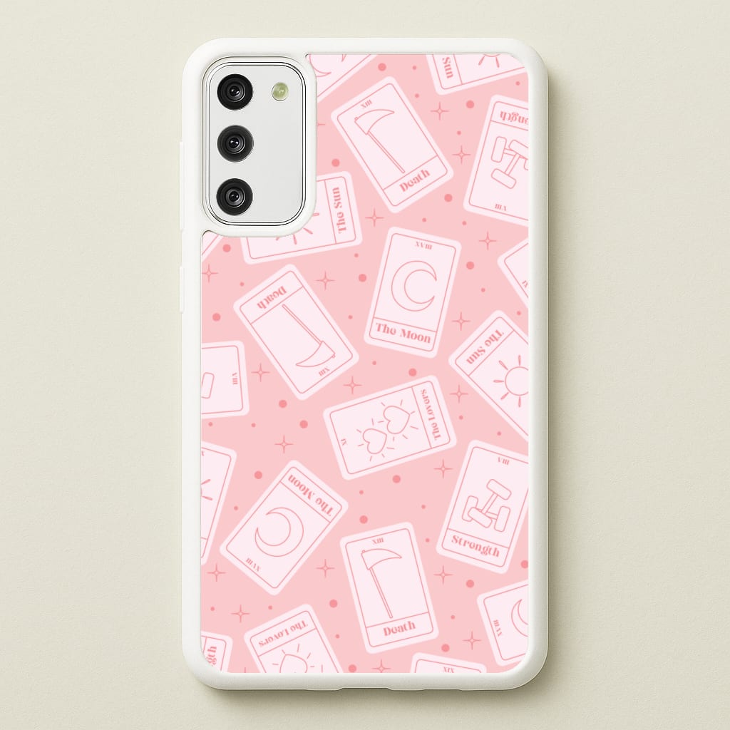 Pastel Pink Tarot Cards Pattern - Tarot Cards Phone Case for Galaxy S20FE