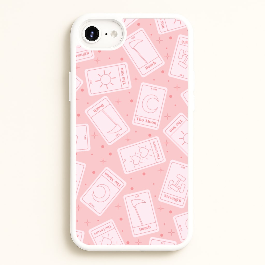 Pastel Pink Tarot Cards Pattern - Tarot Cards Phone Case for iPhone 6 Plus / 7 Plus / 8 Plus