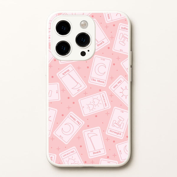 Pastel Pink Tarot Cards Pattern - Tarot Cards Phone Case for iPhone 14 Pro Max