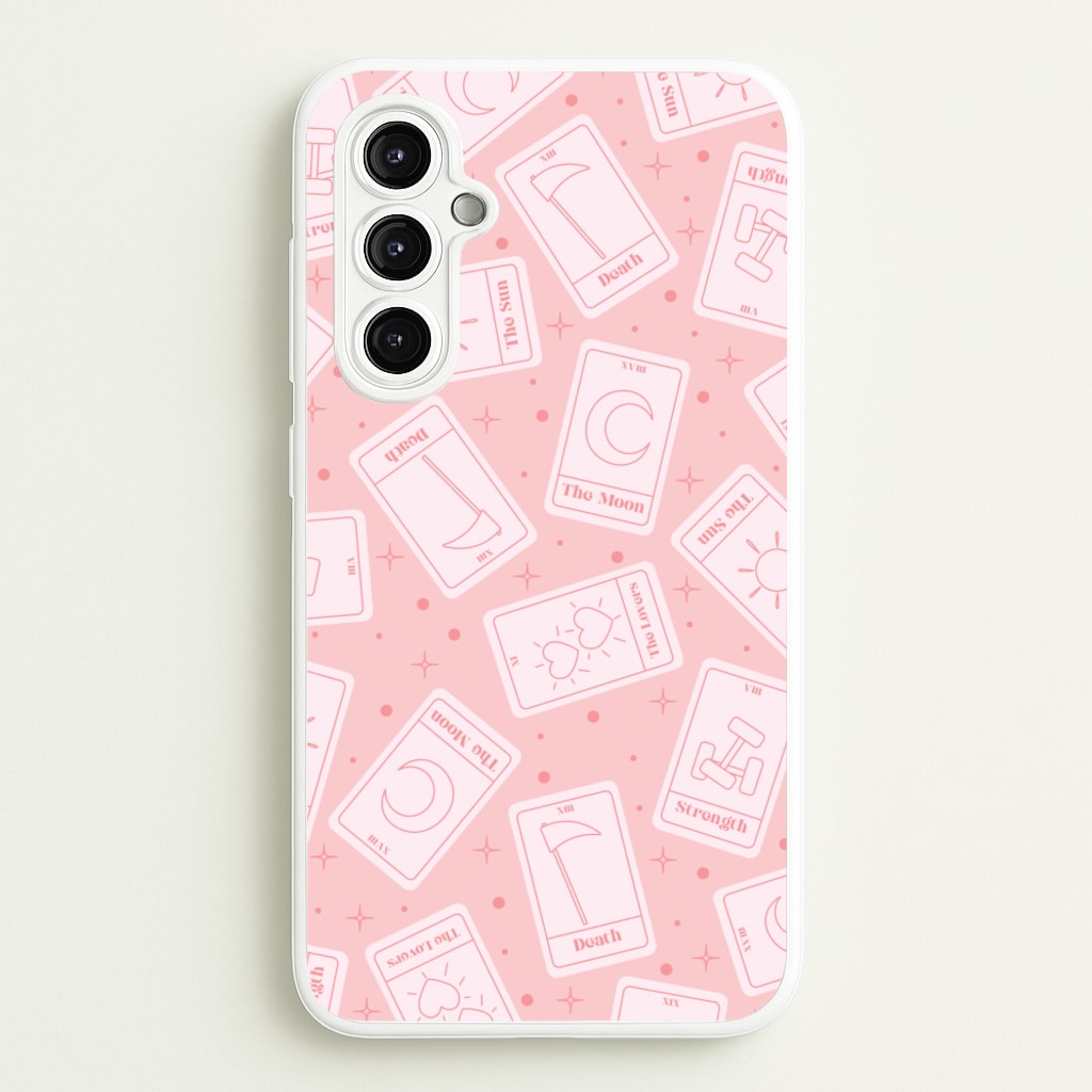 Pastel Pink Tarot Cards Pattern - Tarot Cards Phone Case for Galaxy A14