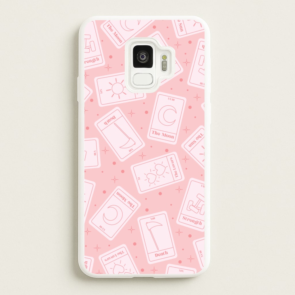 Pastel Pink Tarot Cards Pattern - Tarot Cards Phone Case for Galaxy S9