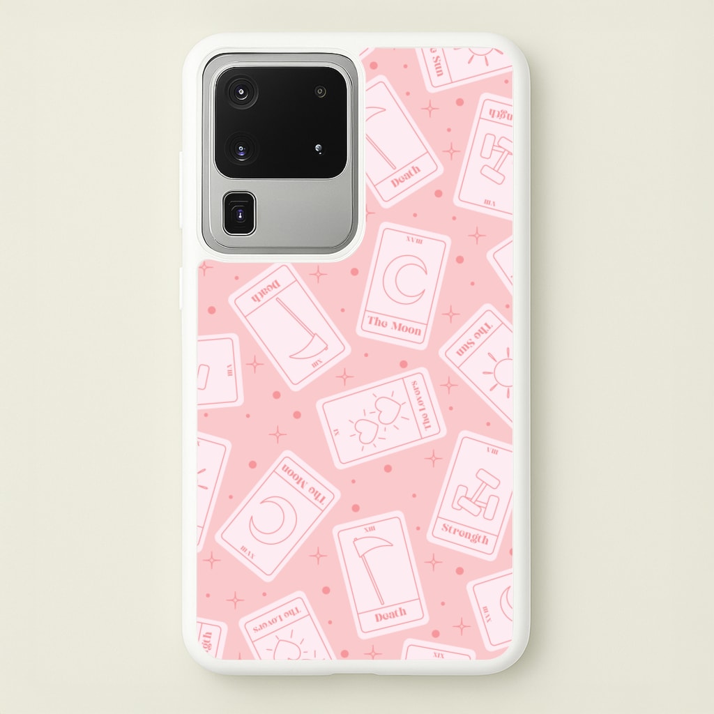 Pastel Pink Tarot Cards Pattern - Tarot Cards Phone Case for Galaxy S20 Ultra