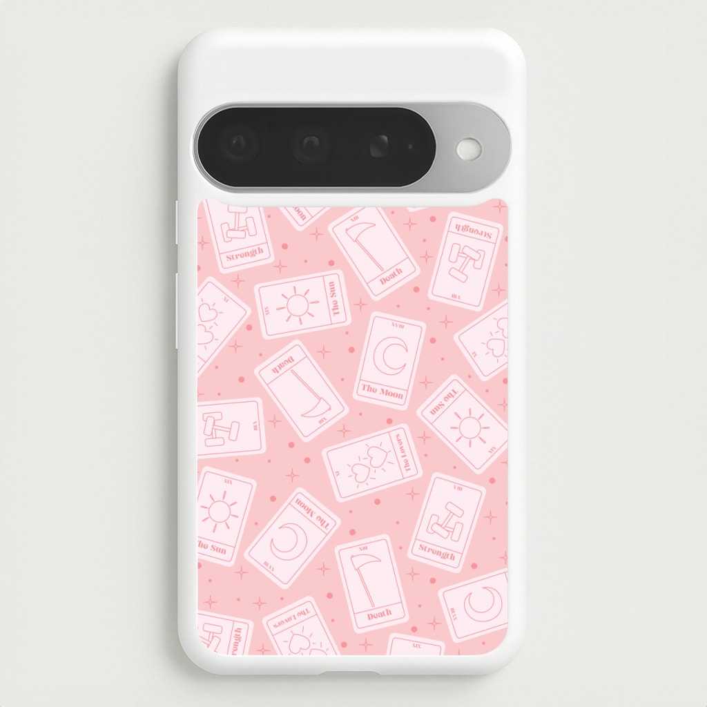 Pastel Pink Tarot Cards Pattern Phone Case for Google Pixel 10 Pro XL