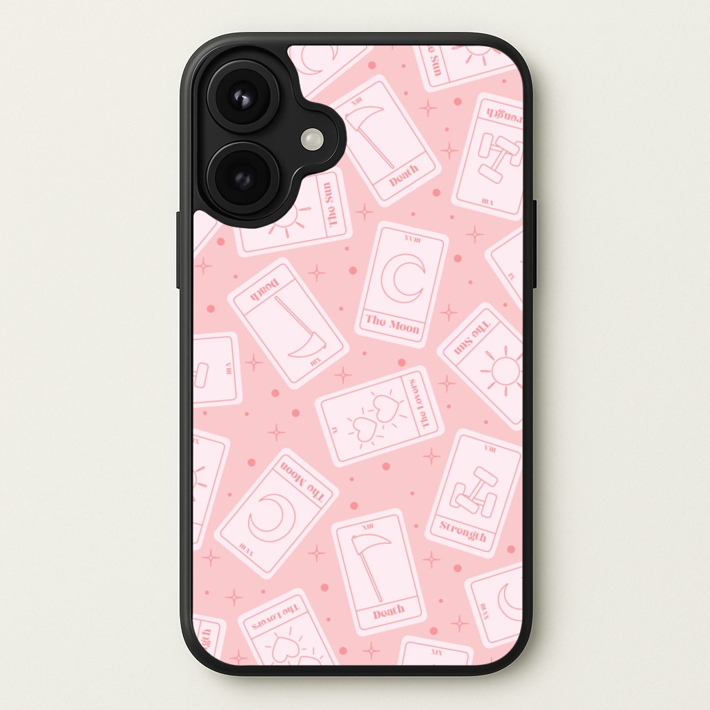 Pastel Pink Tarot Cards Pattern Phone Case for iPhone 17
