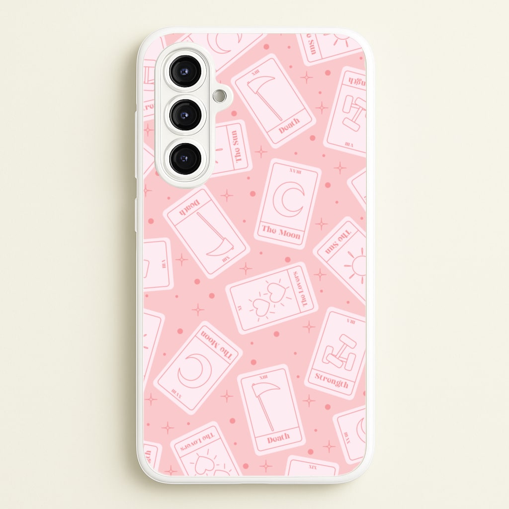 Pastel Pink Tarot Cards Pattern - Tarot Cards Phone Case for Galaxy A16