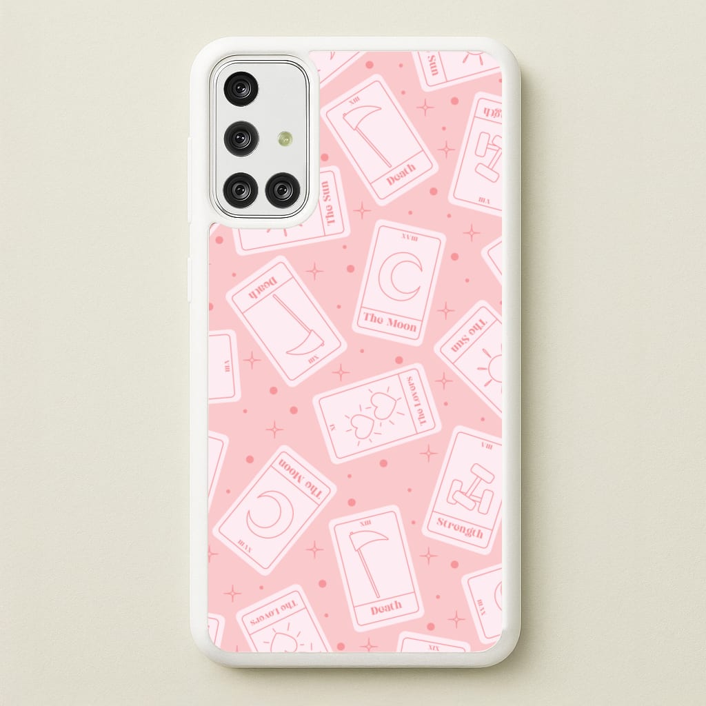 Pastel Pink Tarot Cards Pattern - Tarot Cards Phone Case for Galaxy A71