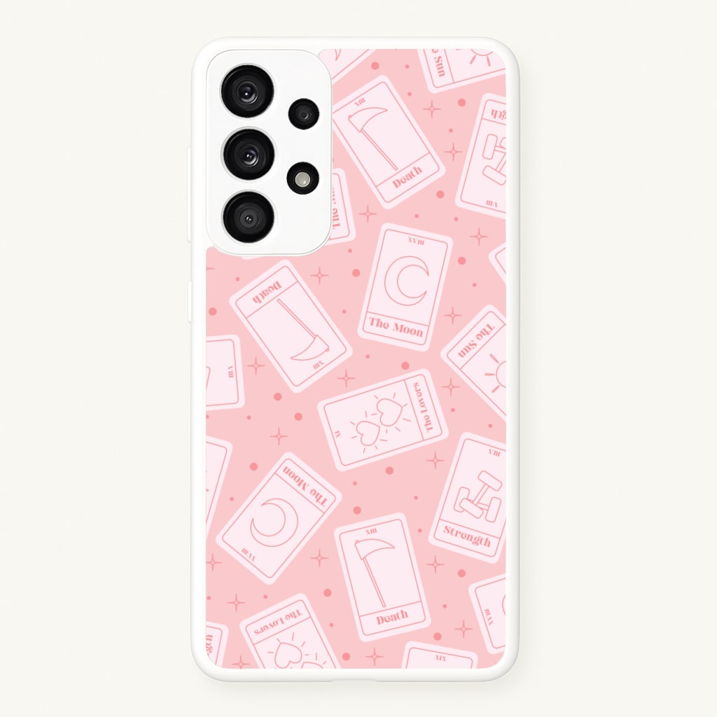 Pastel Pink Tarot Cards Pattern - Tarot Cards Phone Case for Galaxy A53