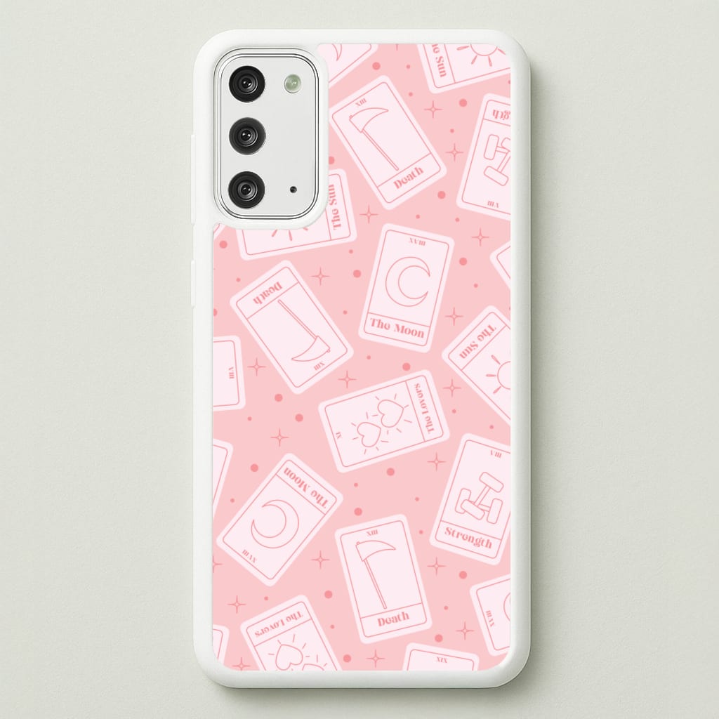 Pastel Pink Tarot Cards Pattern - Tarot Cards Phone Case for Galaxy Note 20