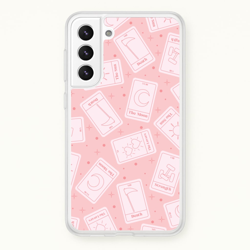 Pastel Pink Tarot Cards Pattern - Tarot Cards Phone Case for Galaxy S22 Plus