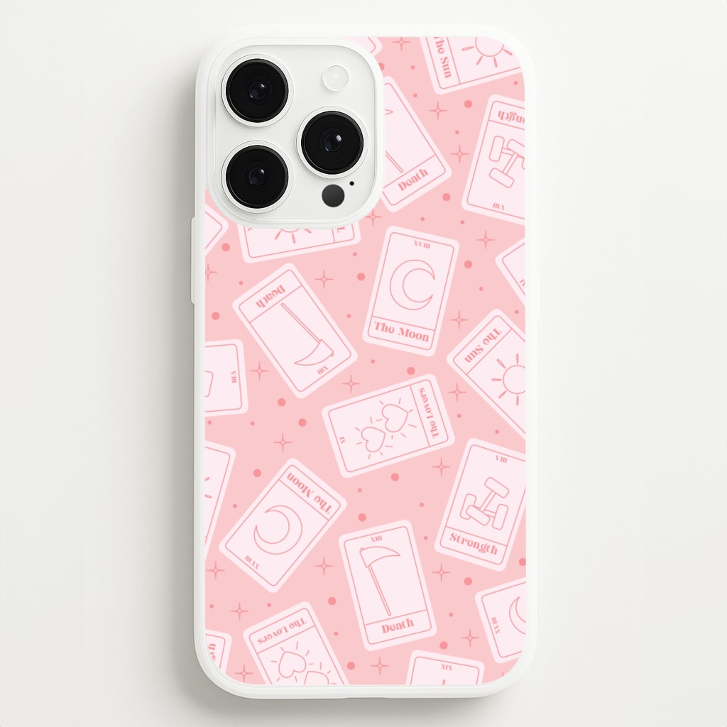 Pastel Pink Tarot Cards Pattern - Tarot Cards Phone Case for iPhone 13 Pro Max