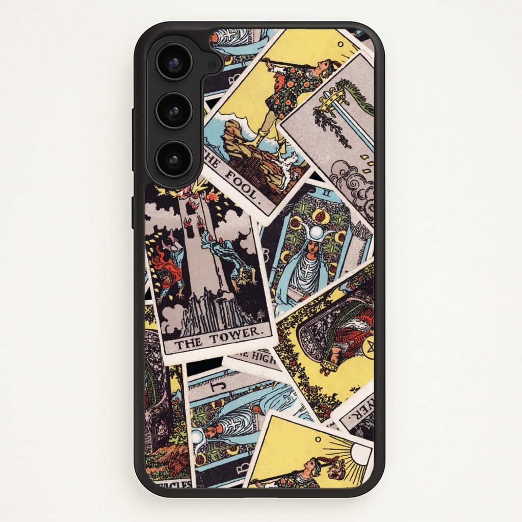 Tarot Cards Collage Pattern - Tarot Cards Phone Case for Galaxy S23 Plus