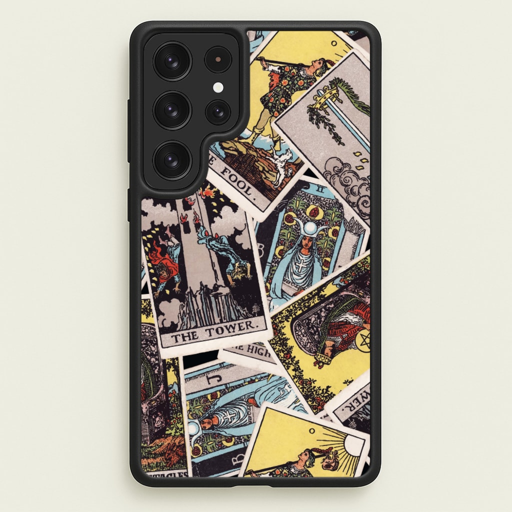 Tarot Cards Collage Pattern - Tarot Cards Phone Case for Galaxy S23 Ultra