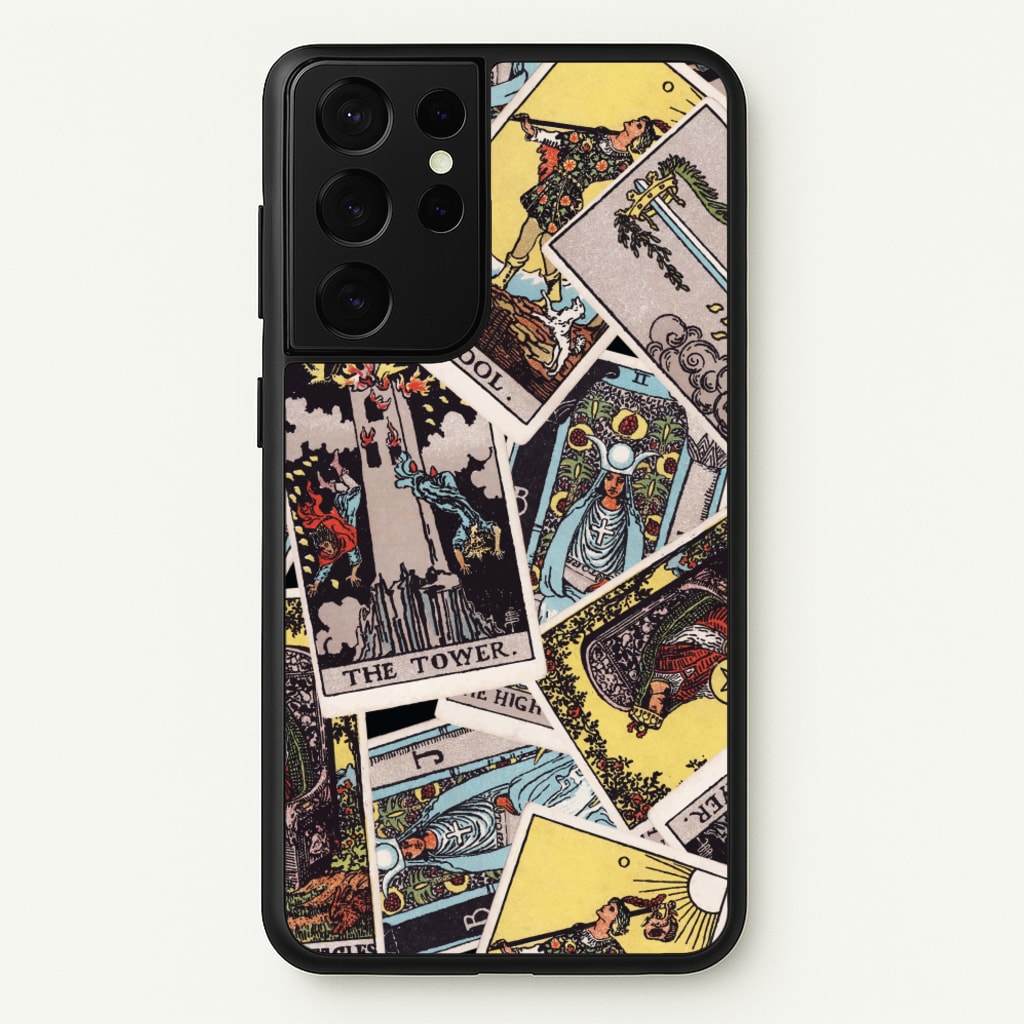 Tarot Cards Collage Pattern - Tarot Cards Phone Case for Galaxy S21 Ultra