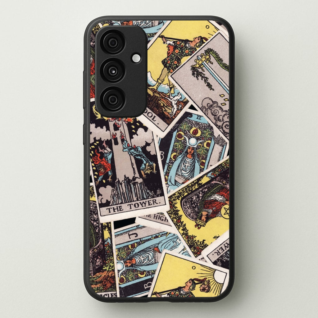 Tarot Cards Collage Pattern - Tarot Cards Phone Case for Galaxy A55
