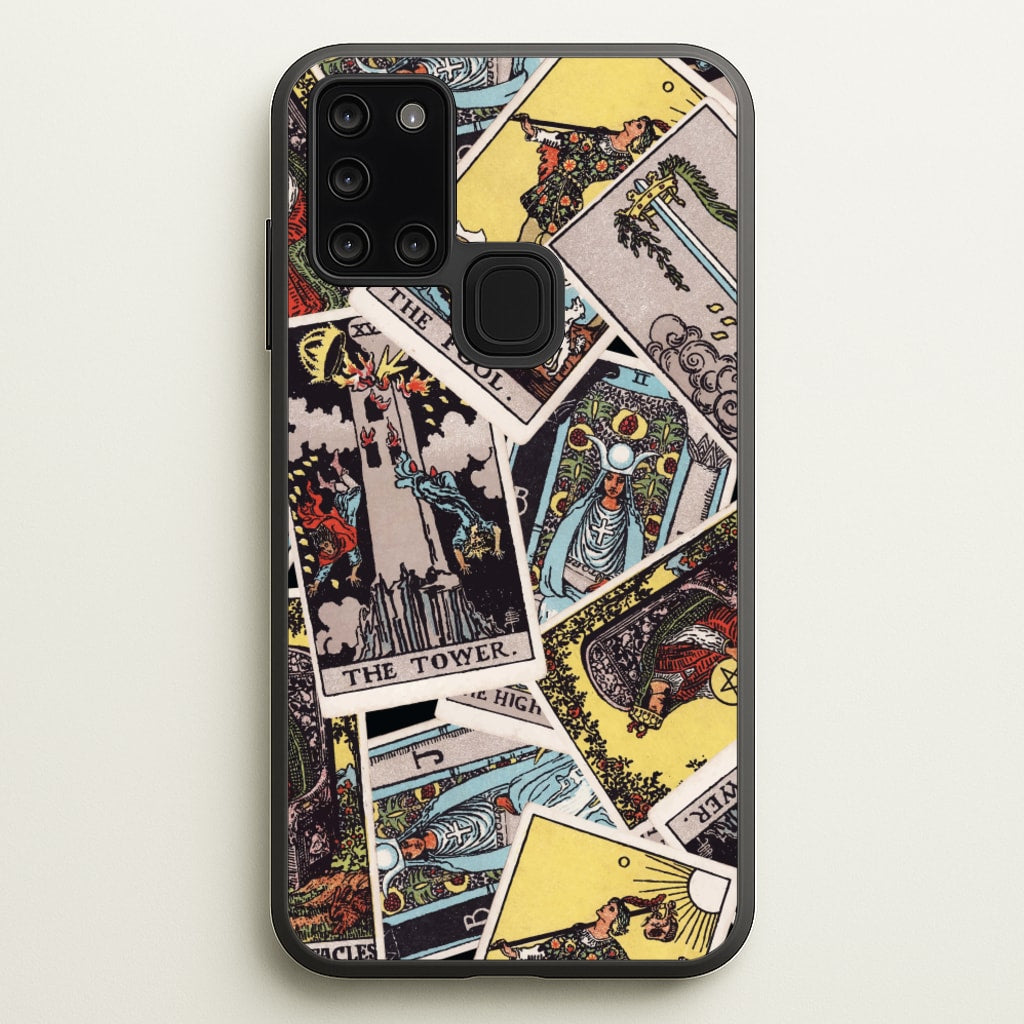 Tarot Cards Collage Pattern - Tarot Cards Phone Case for Galaxy A21s