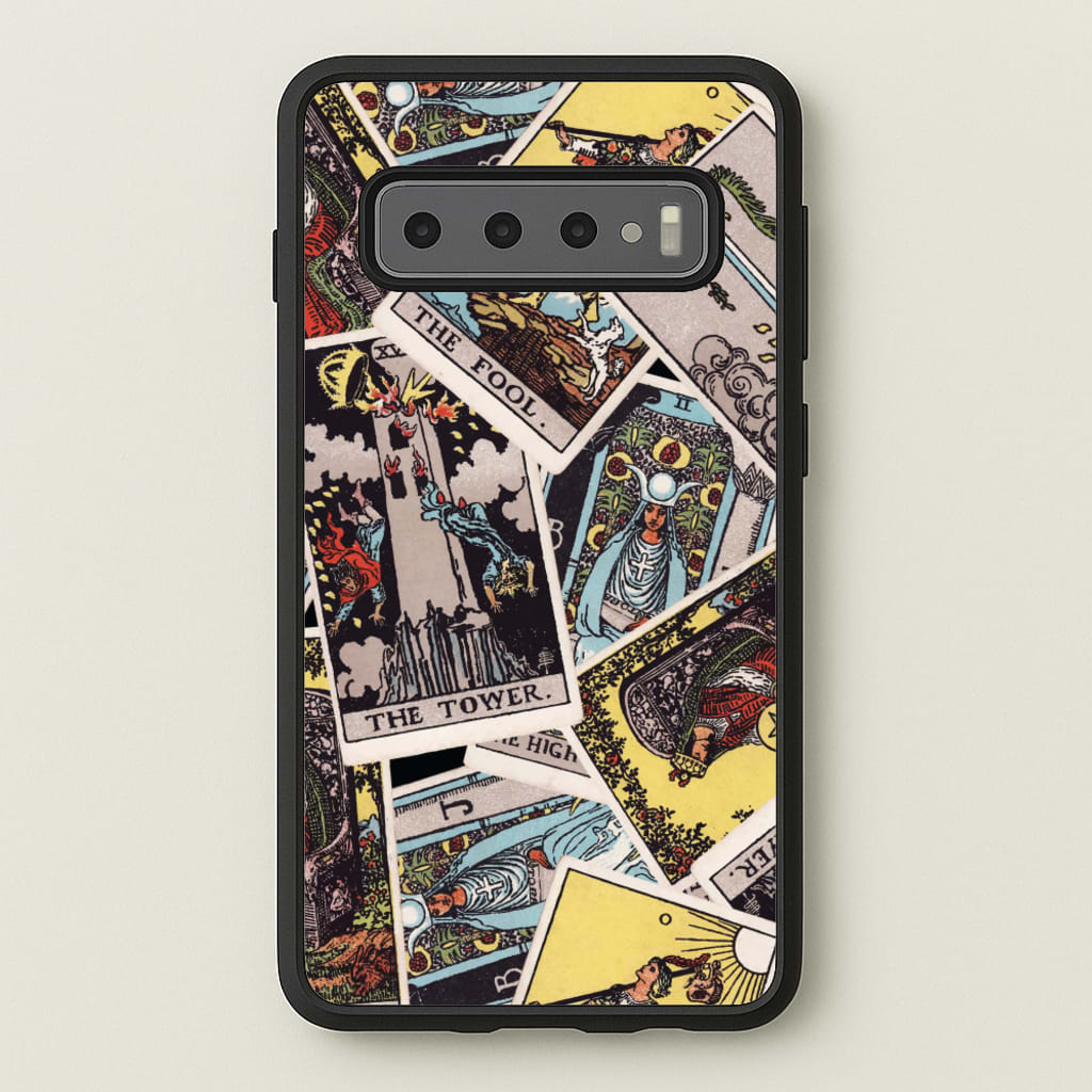 Tarot Cards Collage Pattern - Tarot Cards Phone Case for Galaxy S10 Plus