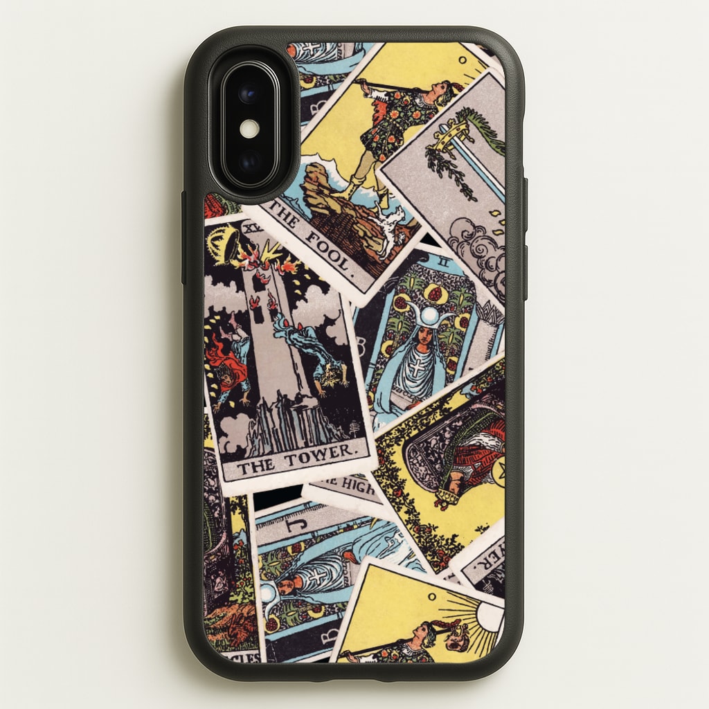 Tarot Cards Collage Pattern - Tarot Cards Phone Case for iPhone X / XS