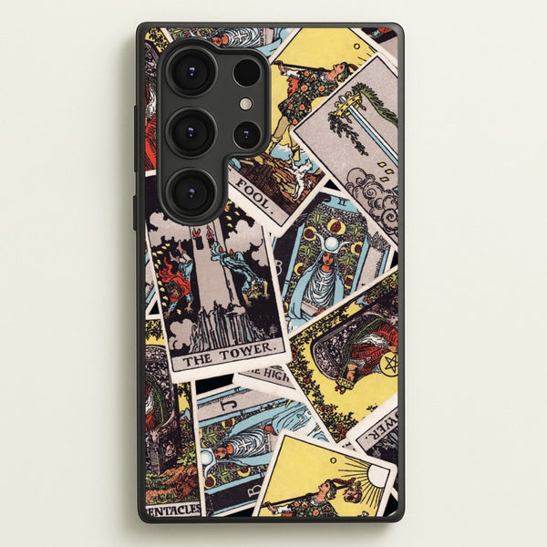 Tarot Cards Collage Pattern - Tarot Cards Phone Case for Galaxy S25 Ultra