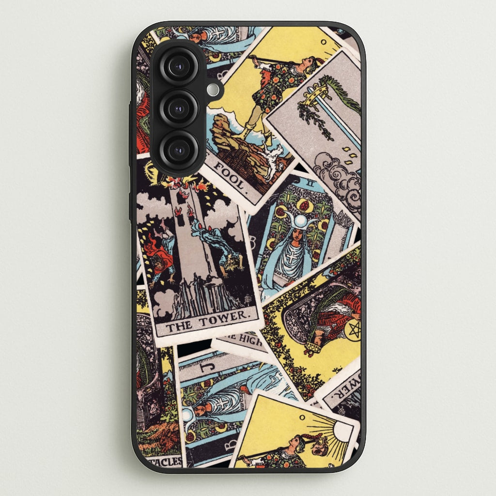 Tarot Cards Collage Pattern - Tarot Cards Phone Case for Galaxy S23FE