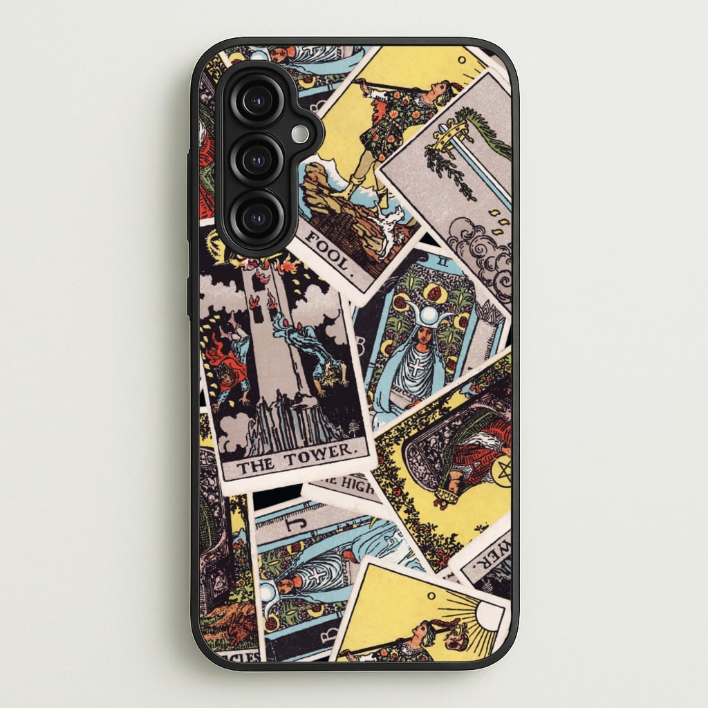 Tarot Cards Collage Pattern - Tarot Cards Phone Case for Galaxy A14