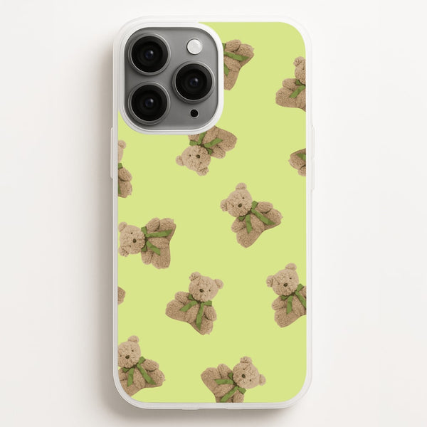 Green Teddy Bears - Clean Girl Aesthetic Phone Case for iPhone 16 Pro Max